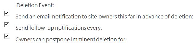 action Delete Sites automatically